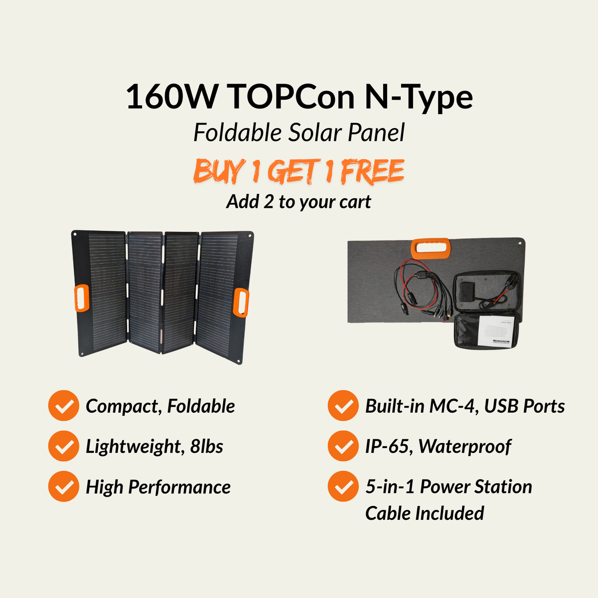 160W Foldable Panel