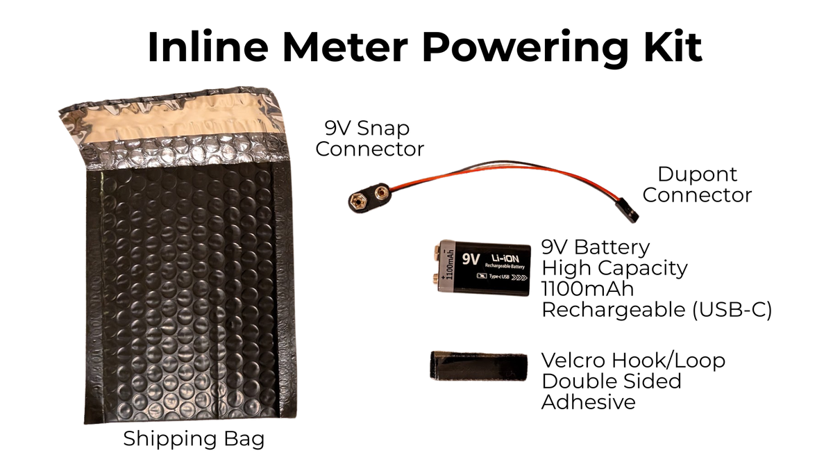 9V Auxiliary Power Adapter Kit for Inline Watt Meters